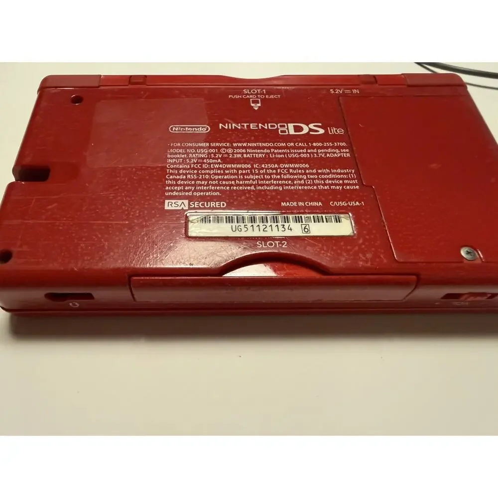 Nintendo DS Lite - red super mario bros - Handheld Console - Tested some wear